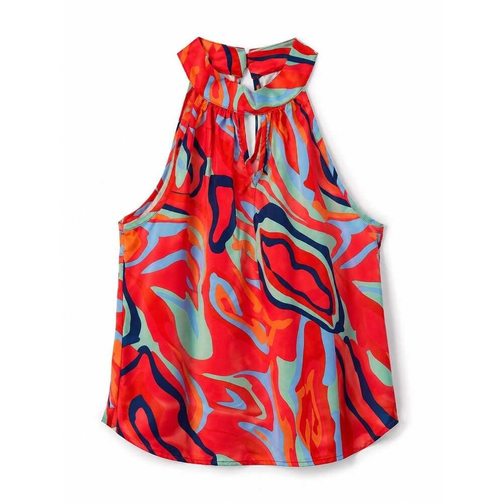 Shein Women's Boho Halter Neckline Sleeveless Blouse Size Medium